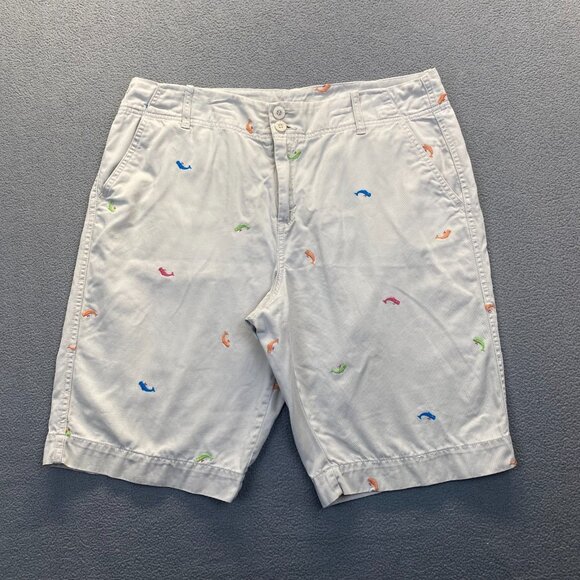 bamboo trader bermuda Beige shorts size 14 Embroidery,Pockets Zipper - Picture 12 of 12